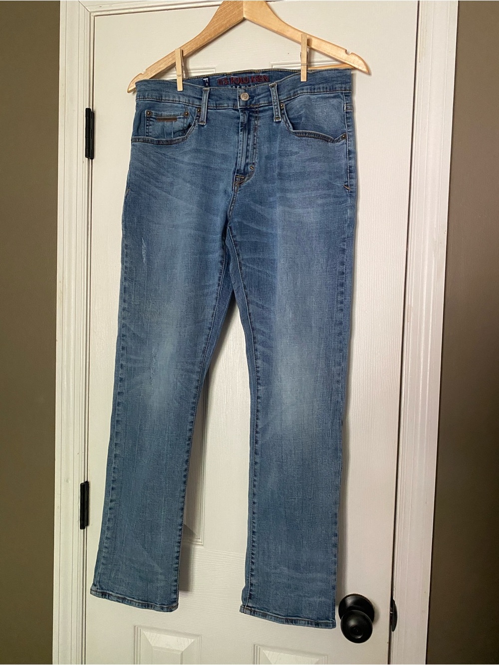 US Polo - Men's Classic Light Blue Stretch Straight-Leg Jeans - size 34 x 30
